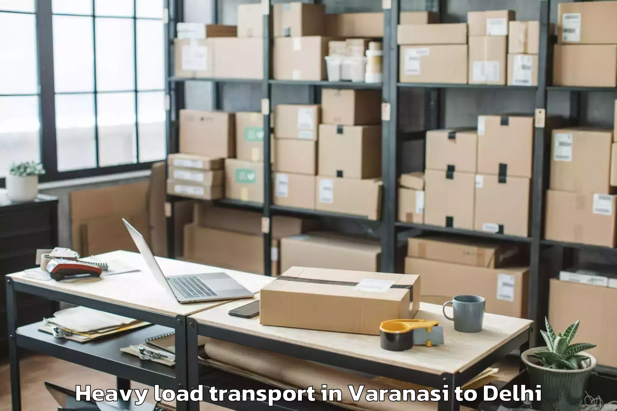 Easy Varanasi to Chanakya Puri Heavy Load Transport Booking